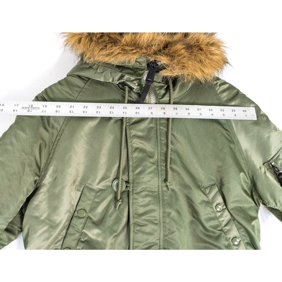 Alpha Industries Parka Jacket Men’s Size Small Green - Picture 12 of 14